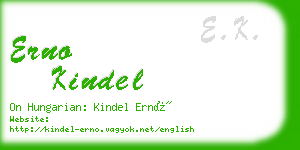 erno kindel business card